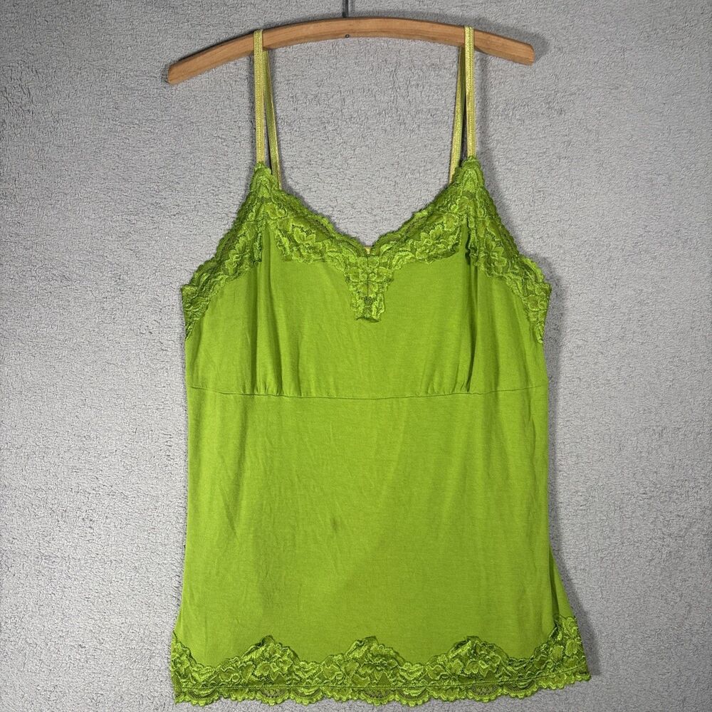 Lane Bryant Babydoll Top Size 18/20 Moss Green Lace Detail Y2K Inspired Ditsy - Picture 1 of 11
